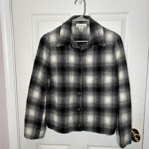 Evan-Picone Black & White Plaid Wool Blend Jacket – Size 10